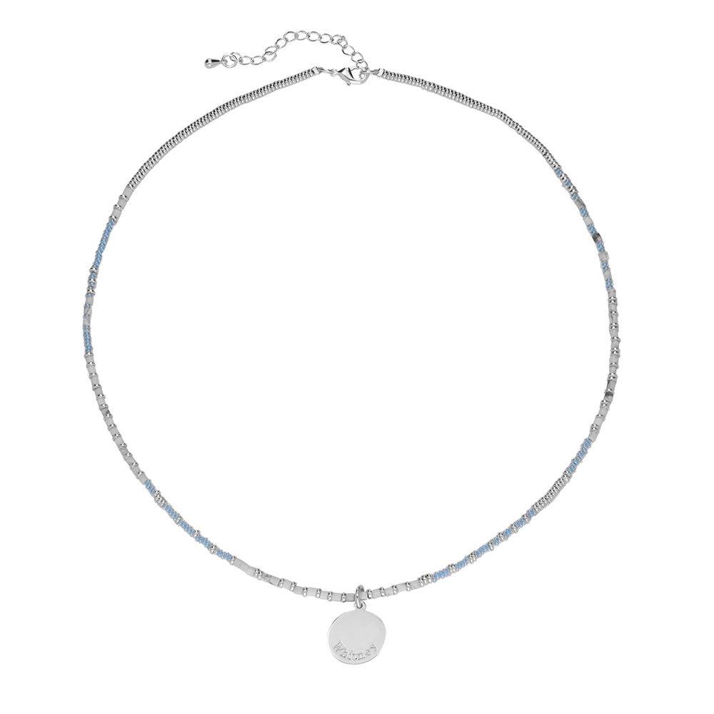 Meeresbrise Perlenkette mit graviertem Anhänger - 925er Sterlingsilber-4 Meeresbrise Perlenkette mit graviertem Anhänger - 925er Sterlingsilber-4 Produktfoto