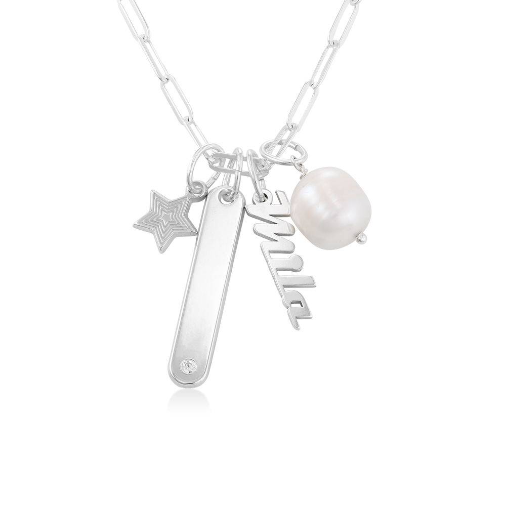 Siena Gliederkette mit Namensanhängern - 925er Sterlingsilber-2 Produktfoto