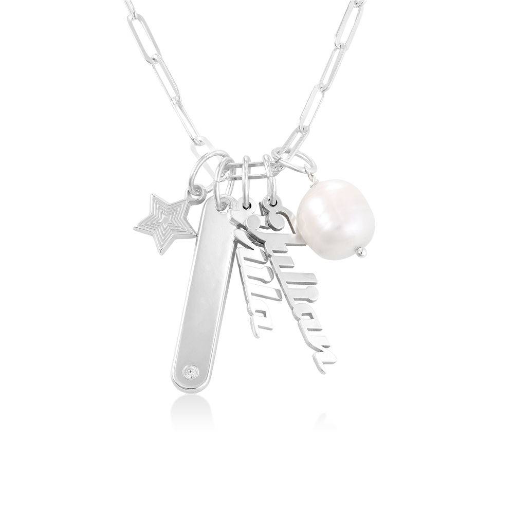 Siena Gliederkette mit Namensanhängern - 925er Sterlingsilber-6 Produktfoto