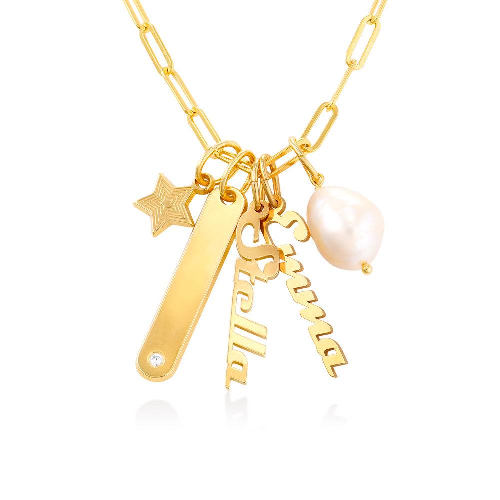 Siena Gliederkette mit Namensanhängern - 750er Gold-Vermeil-4 Produktfoto