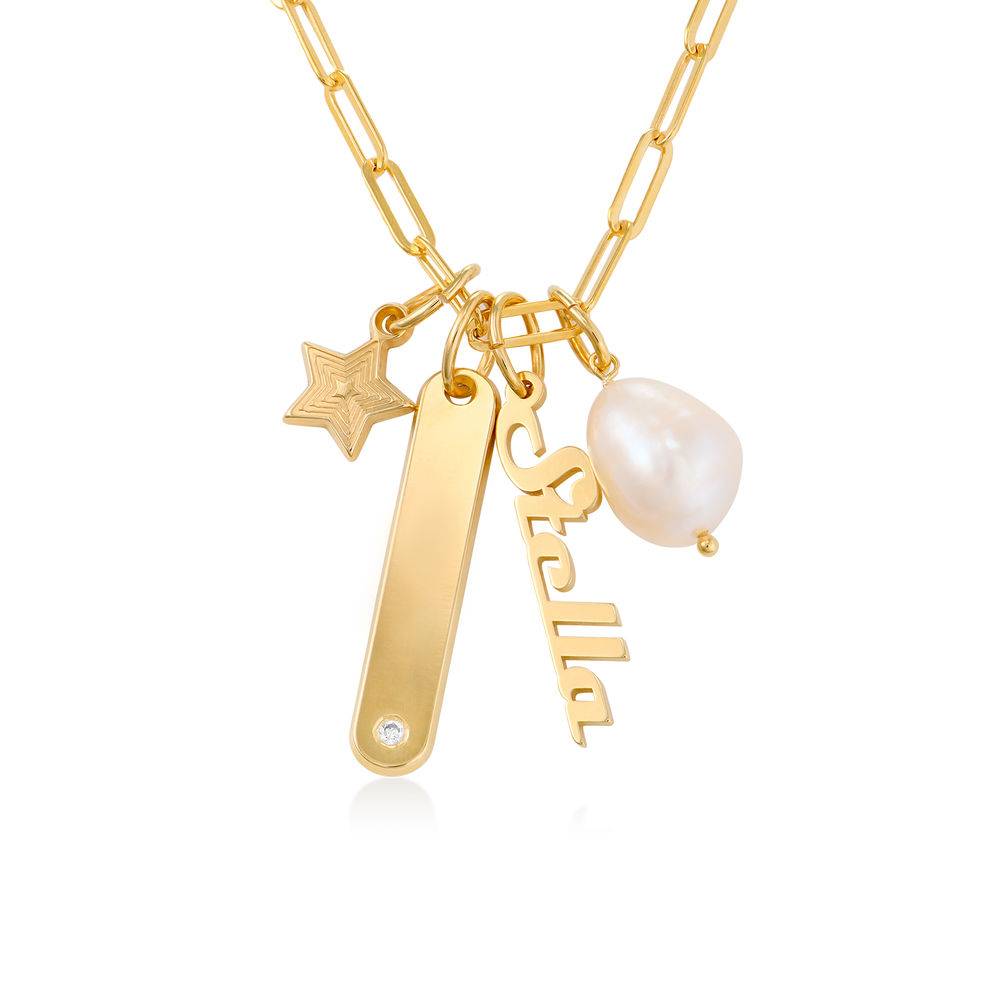 Siena Gliederkette mit Namensanhängern - 750er Gold-Vermeil-3 Produktfoto
