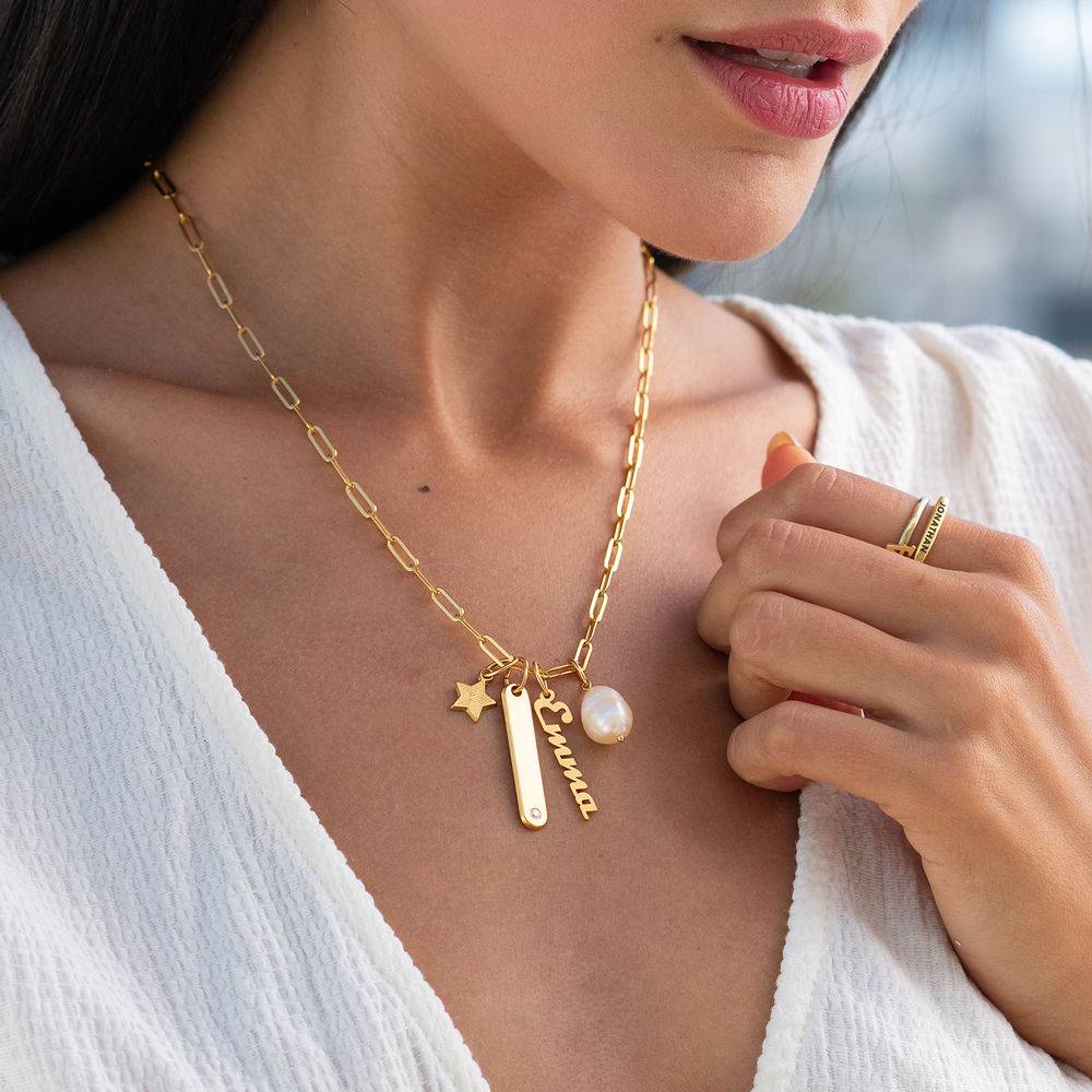 Siena Gliederkette mit Namensanhängern - 750er Gold-Vermeil-1 Produktfoto