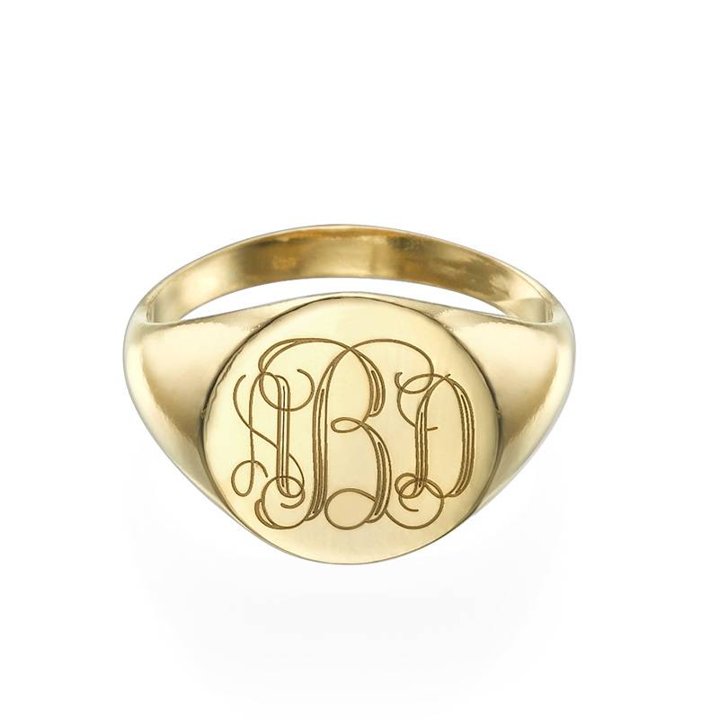 Gravierter Siegelring mit Monogramm - Vergoldet-2 Gravierter Siegelring mit Monogramm - Vergoldet-2 Produktfoto