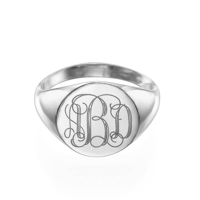 Gravierter Siegelring mit Monogramm - Silber-2 Gravierter Siegelring mit Monogramm - Silber-2 Produktfoto