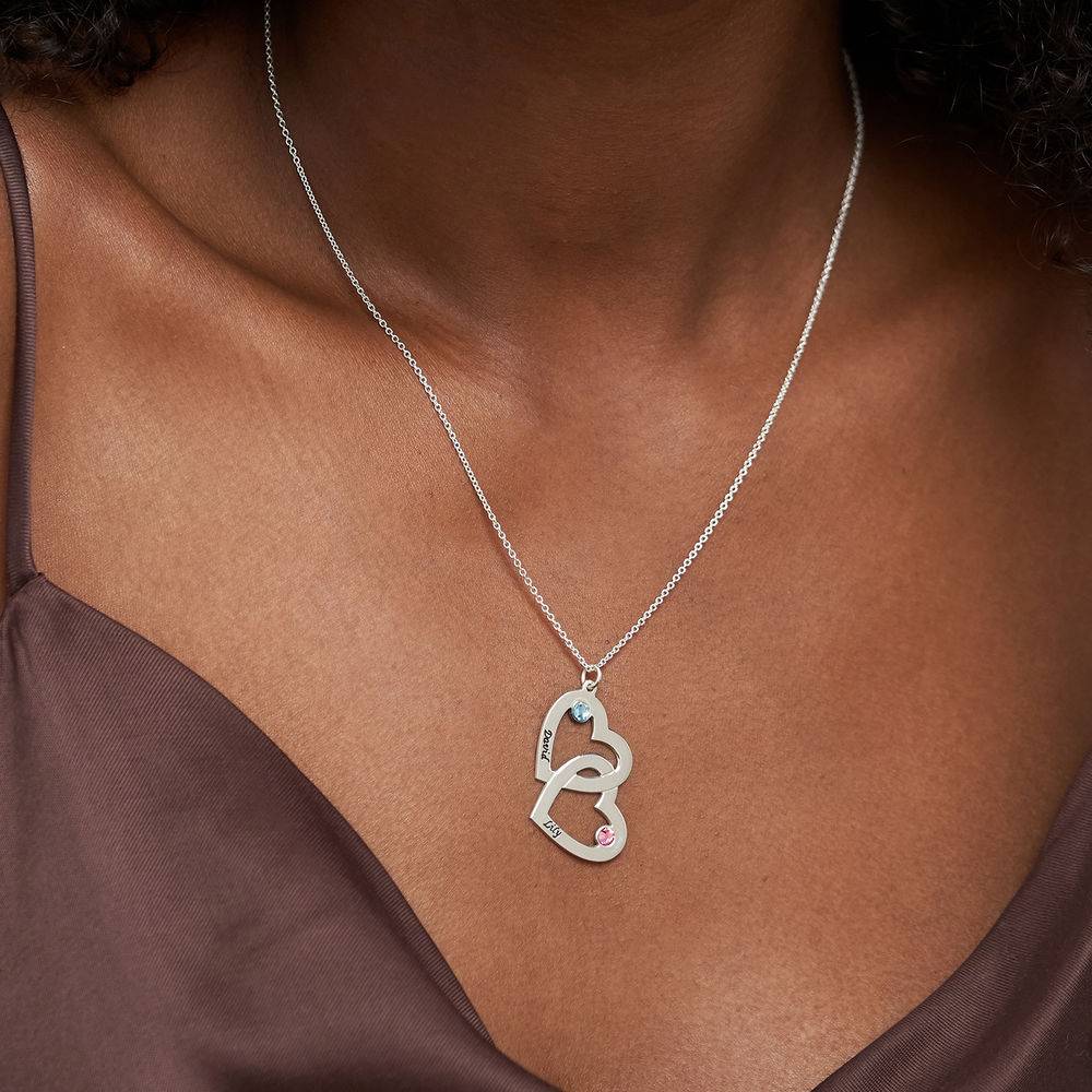 Herz an Herz - Kette mit Geburtssteinen - 925er Sterlingsilber-2 Herz an Herz - Kette mit Geburtssteinen - 925er Sterlingsilber-2 Produktfoto