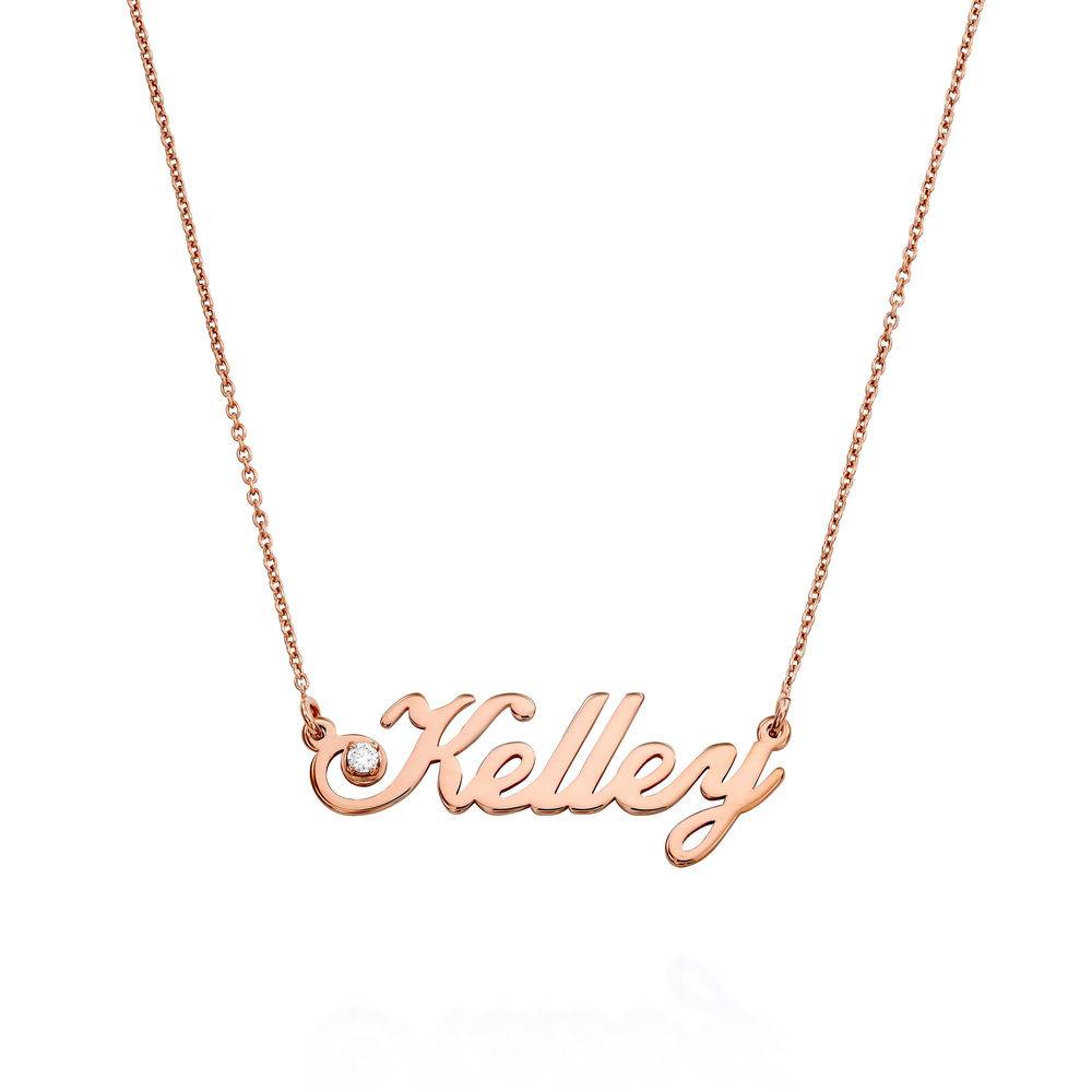 Hollywood Namenskette mit 0,05 ct Diamant - rosévergoldetes Sterlingsilber-1 Hollywood Namenskette mit 0,05 ct Diamant - rosévergoldetes Sterlingsilber-1 Produktfoto
