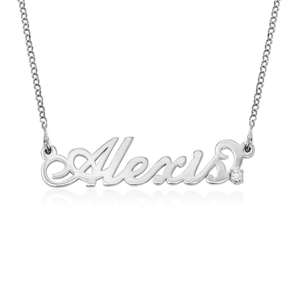 Kleine Carrie Namenskette mit Diamant - 925er Sterlingsilber-1 Kleine Carrie Namenskette mit Diamant - 925er Sterlingsilber-1 Produktfoto