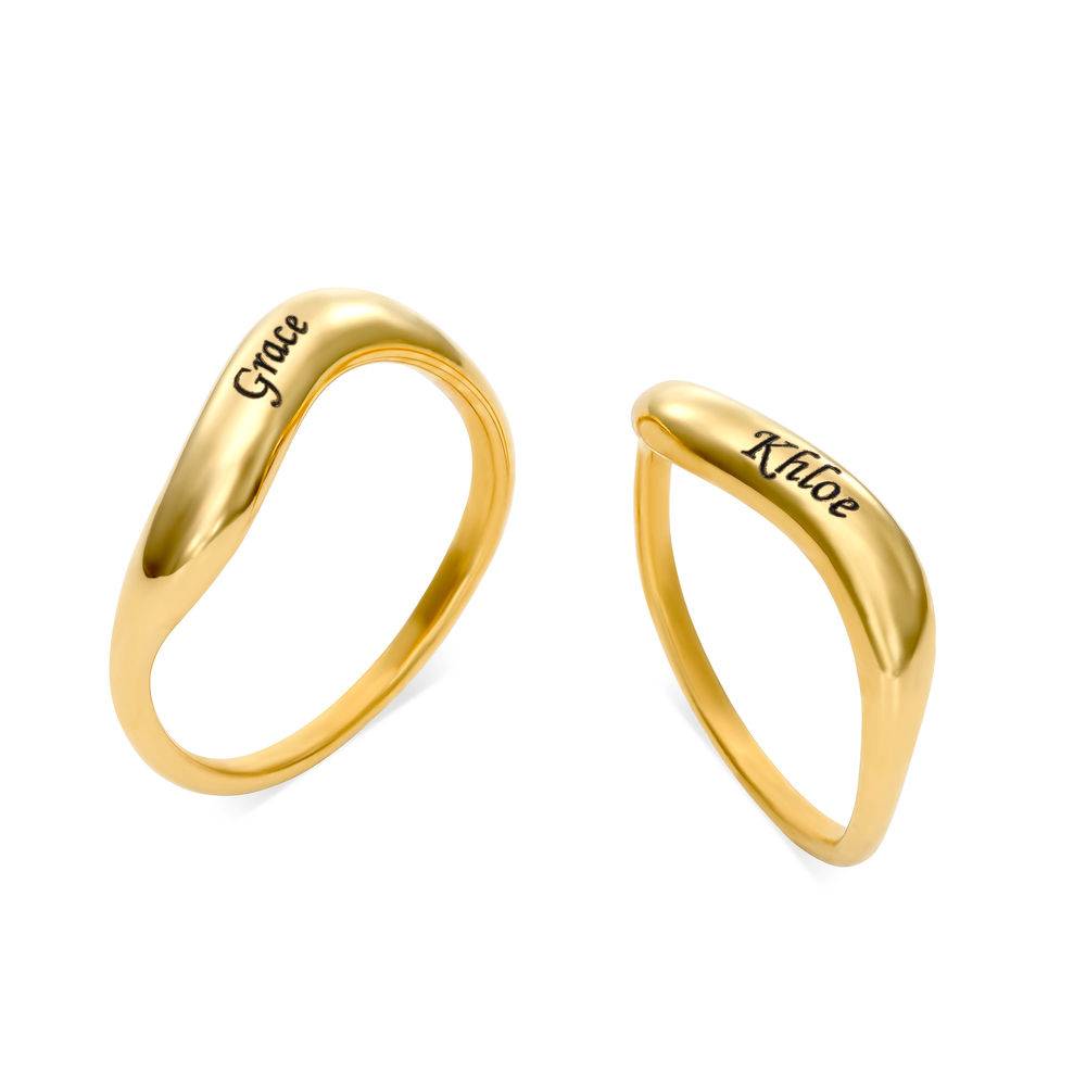 Wavy Stapelring - vergoldetes Sterlingsilber-5 Produktfoto