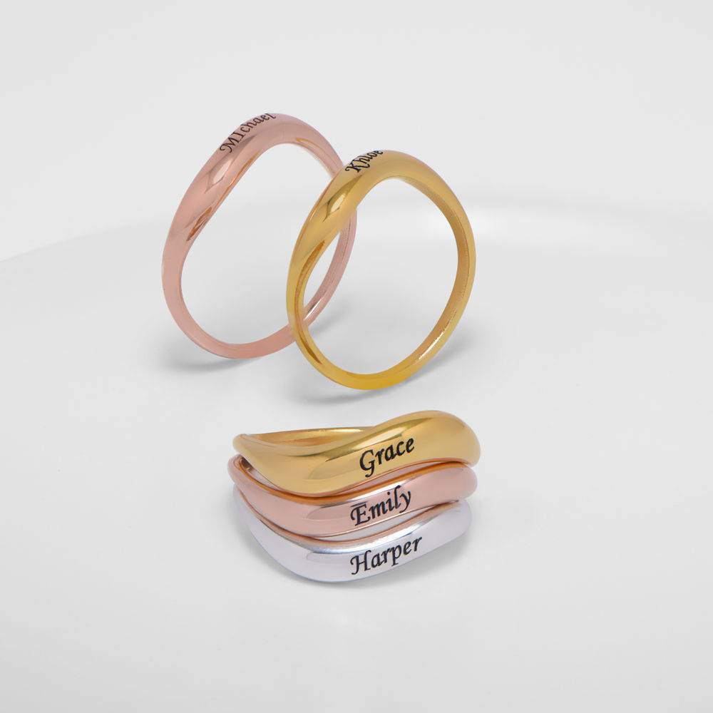 Wavy Stapelring - Gold-Vermeil - Version-5 Produktfoto