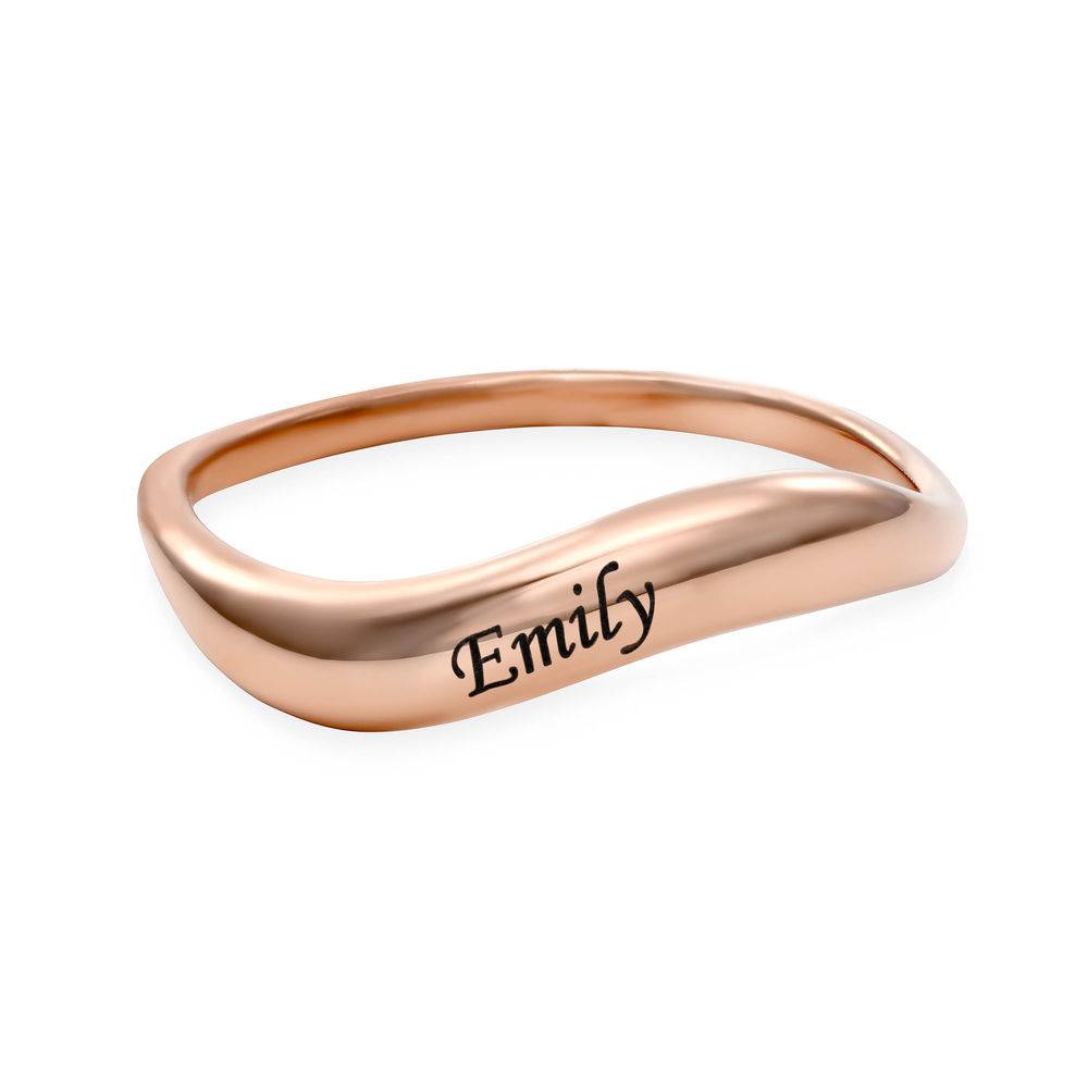Wavy Stapelring - rosévergoldetes Sterlingsilber-2 Wavy Stapelring - rosévergoldetes Sterlingsilber-2 Produktfoto