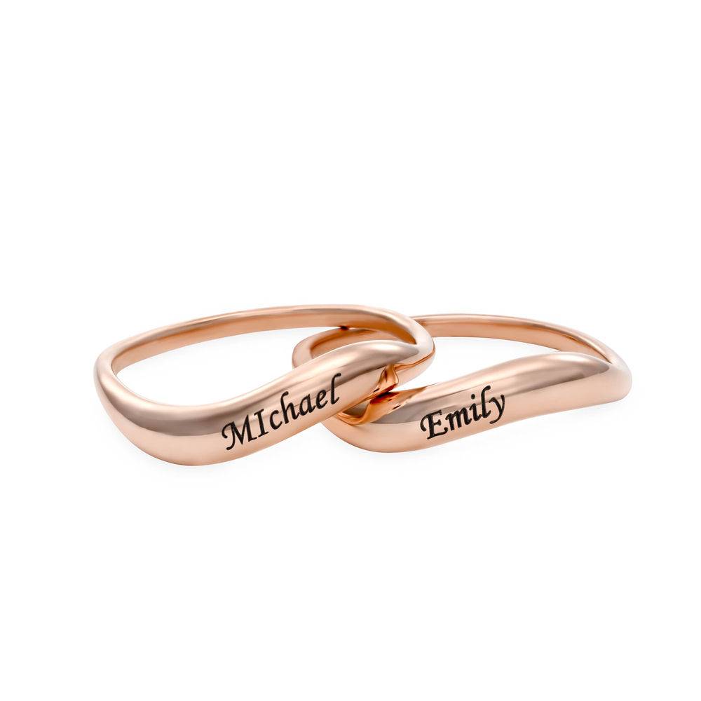 Wavy Stapelring - rosévergoldetes Sterlingsilber-4 Wavy Stapelring - rosévergoldetes Sterlingsilber-4 Produktfoto