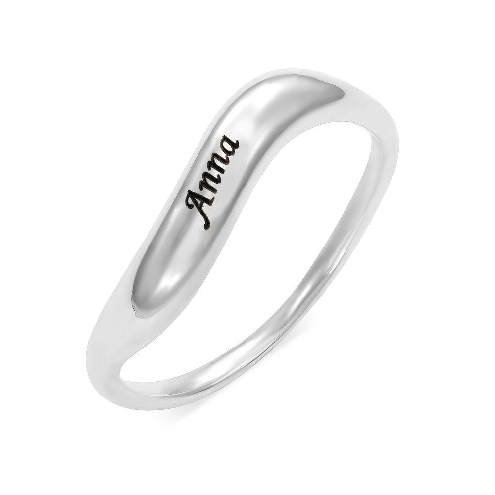 Wavy Stapelring - 925er Sterlingsilber - Silber Version-2 Produktfoto