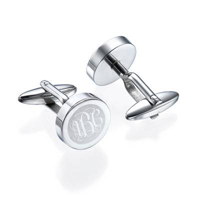 Runde Monogramm Manschettenknöpfe - Edelstahl-1 Runde Monogramm Manschettenknöpfe - Edelstahl-1 Produktfoto