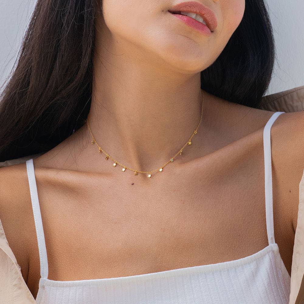 Sterne Choker-Kette - vergoldetes Sterlingsilber-3 Produktfoto