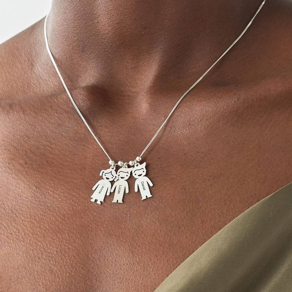 Mutterkette mit gravierbaren Kinder-Charms - in Silber-2 Produktfoto