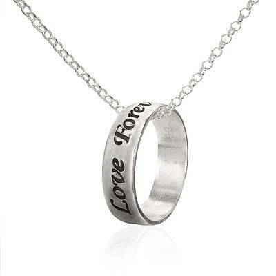 Halskette mit gravierbarem Ring - 925er Sterlingsilber-1 Halskette mit gravierbarem Ring - 925er Sterlingsilber-1 Produktfoto