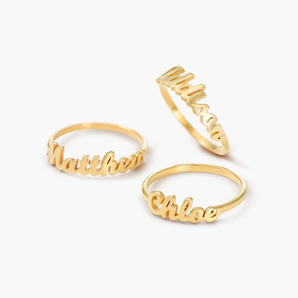 Personalisierter Namensring - 750er vergoldetes Silber-3 Produktfoto