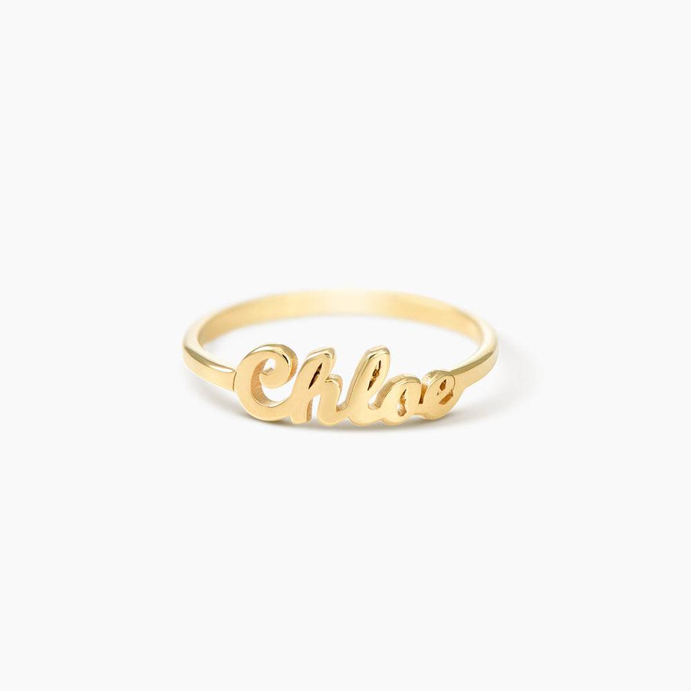 Personalisierter Namensring - 750er vergoldetes Silber-6 Produktfoto