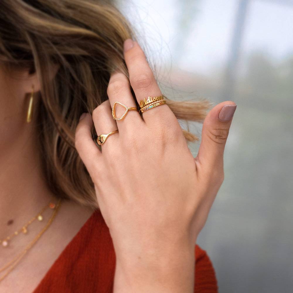 Personalisierter Namensring - 750er vergoldetes Silber-4 Produktfoto