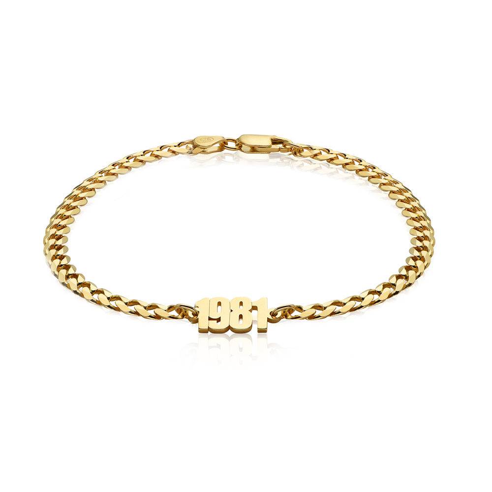 Namensarmband mit dicker Kette - Gold-Vermeil-3 Produktfoto
