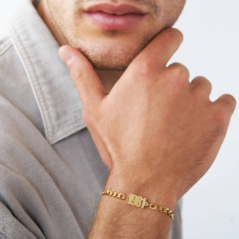 Namensarmband mit dicker Kette - Gold-Vermeil-2 Produktfoto