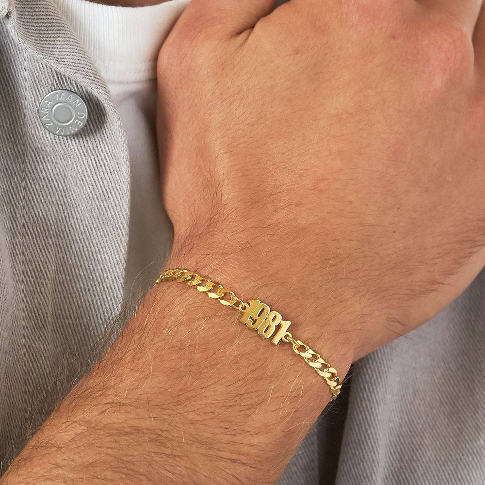Namensarmband mit dicker Kette - Gold-Vermeil-4 Produktfoto