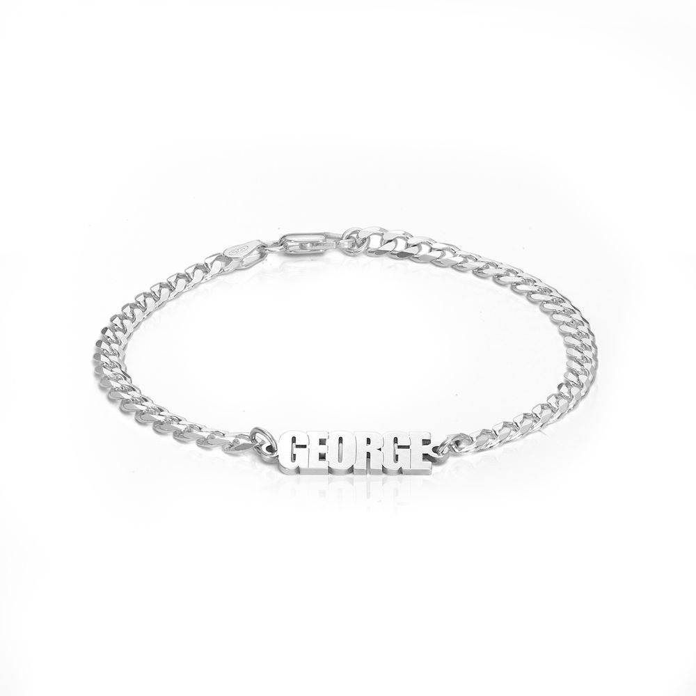 Namensarmband mit dicker Kette - 925er Sterlingsilber-2 Produktfoto