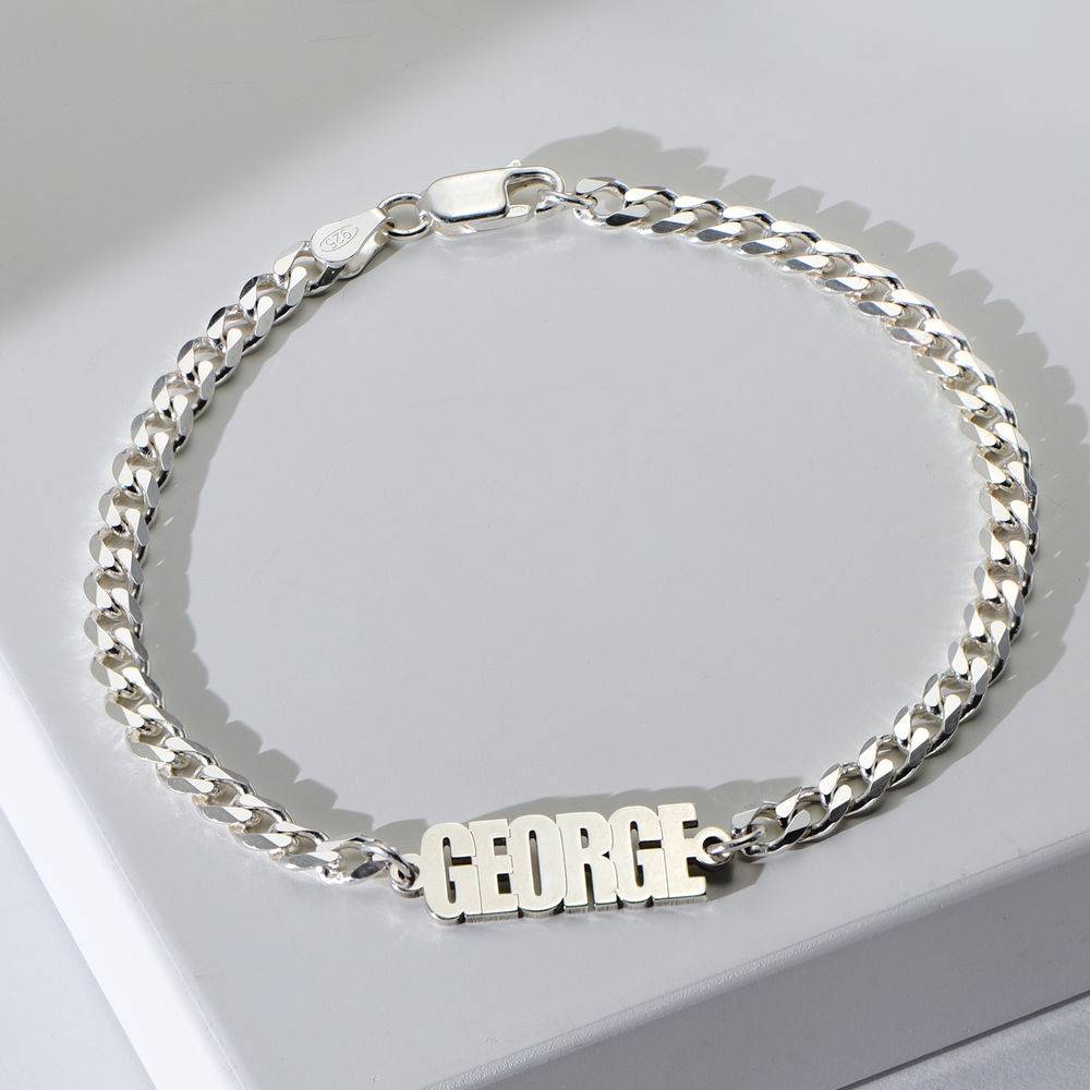 Namensarmband mit dicker Kette - 925er Sterlingsilber-1 Produktfoto