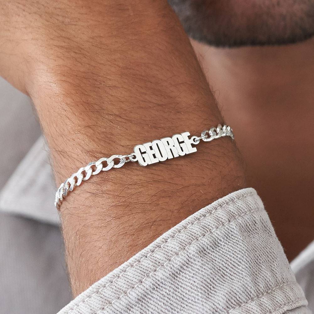 Namensarmband mit dicker Kette - 925er Sterlingsilber-5 Produktfoto