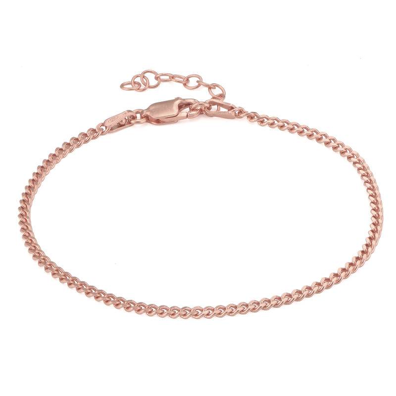 Zierliches kubanisches Armband - rosévergoldetes Sterlingsilber-1 Produktfoto