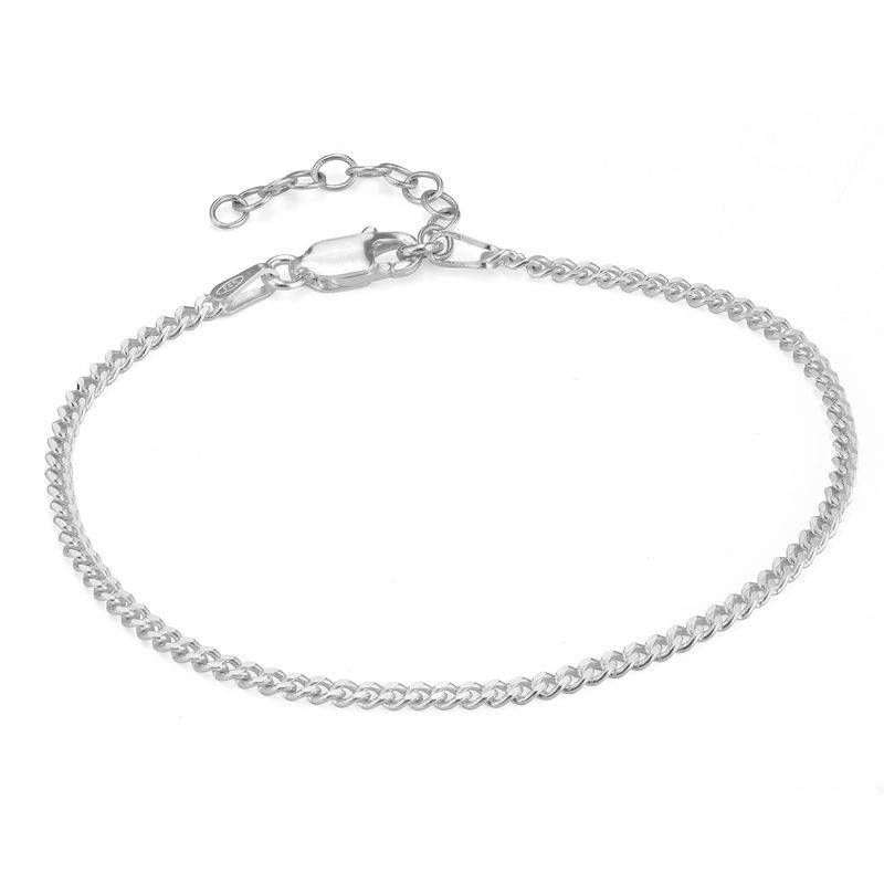 Zierliches kubanisches Armband - Silber-1 Produktfoto