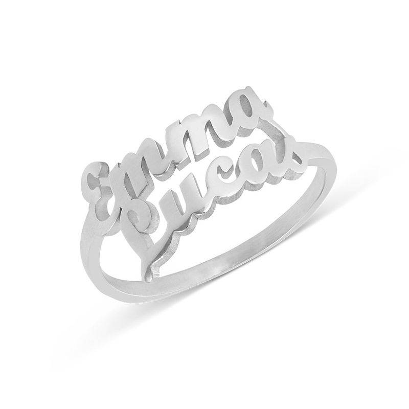 Script Ring mit zwei Namen - 925er Sterlingsilber-3 Produktfoto