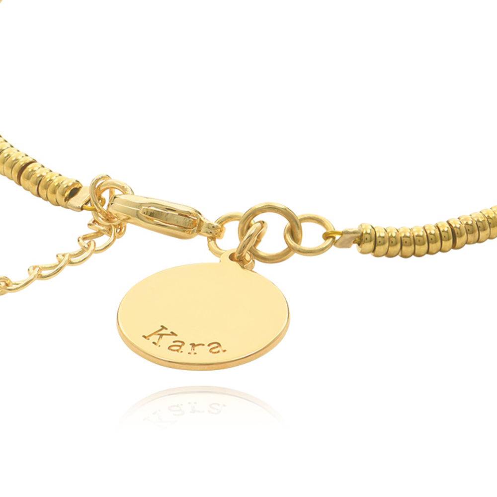 Vanille Perlenarmband / Fußkettchen mit graviertem Anhänger - vergoldetes Sterlingsilber-4 Vanille Perlenarmband / Fußkettchen mit graviertem Anhänger - vergoldetes Sterlingsilber-4 Produktfoto