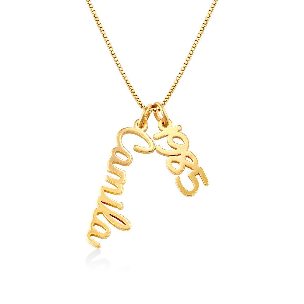 Kette mit vertikalen kursiven Namensanhängern - vergoldetes Sterlingsilber-2 Kette mit vertikalen kursiven Namensanhängern - vergoldetes Sterlingsilber-2 Produktfoto