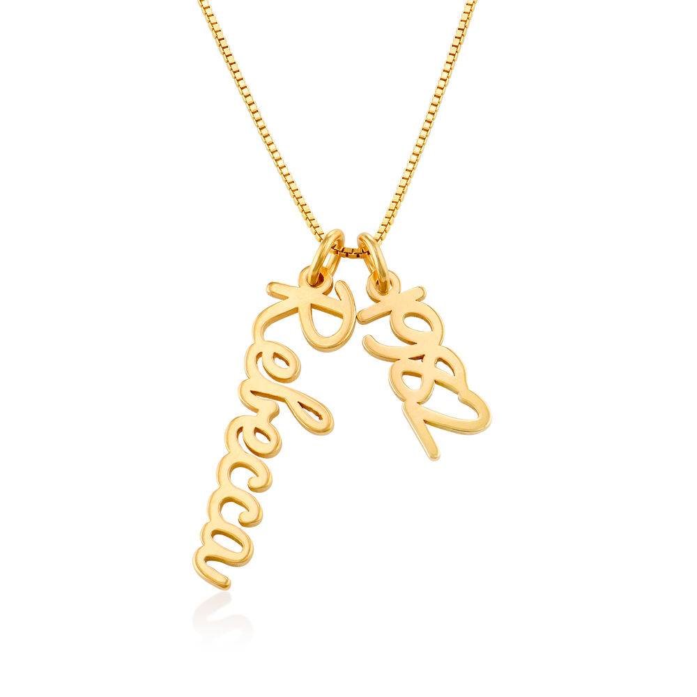 Kette mit vertikalen kursiven Namensanhängern - Gold-Vermeil-1 Kette mit vertikalen kursiven Namensanhängern - Gold-Vermeil-1 Produktfoto