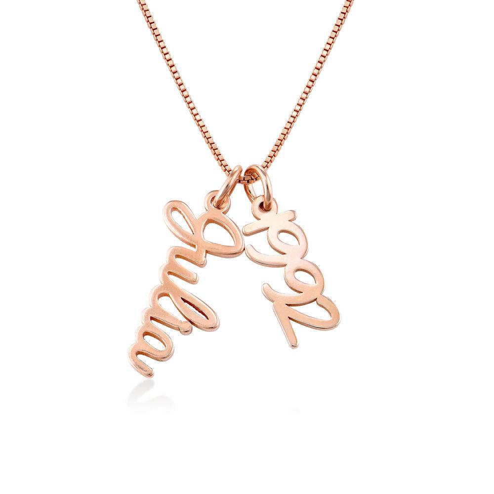 Kette mit vertikalen kursiven Namensanhängern - rosévergoldetes Sterlingsilber-1 Kette mit vertikalen kursiven Namensanhängern - rosévergoldetes Sterlingsilber-1 Produktfoto