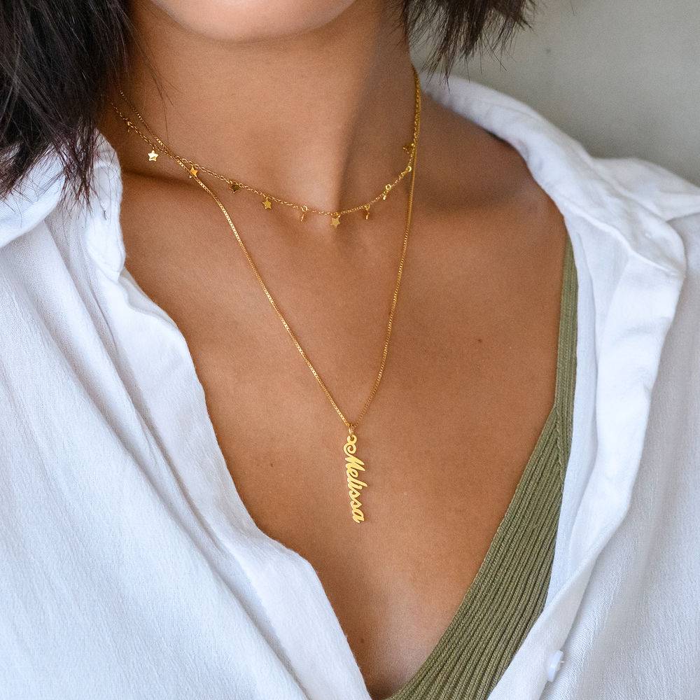 Kette mit vertikalen Namensanhängern  - Gold-Vermeil-2 Produktfoto