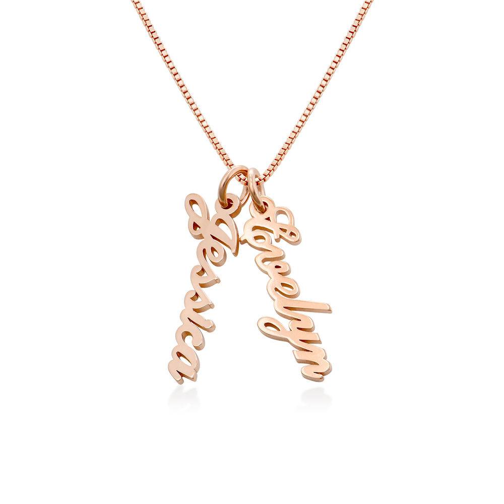 Kette mit vertikalen Namensanhängern - rosévergoldetes Sterlingsilber-1 Kette mit vertikalen Namensanhängern - rosévergoldetes Sterlingsilber-1 Produktfoto