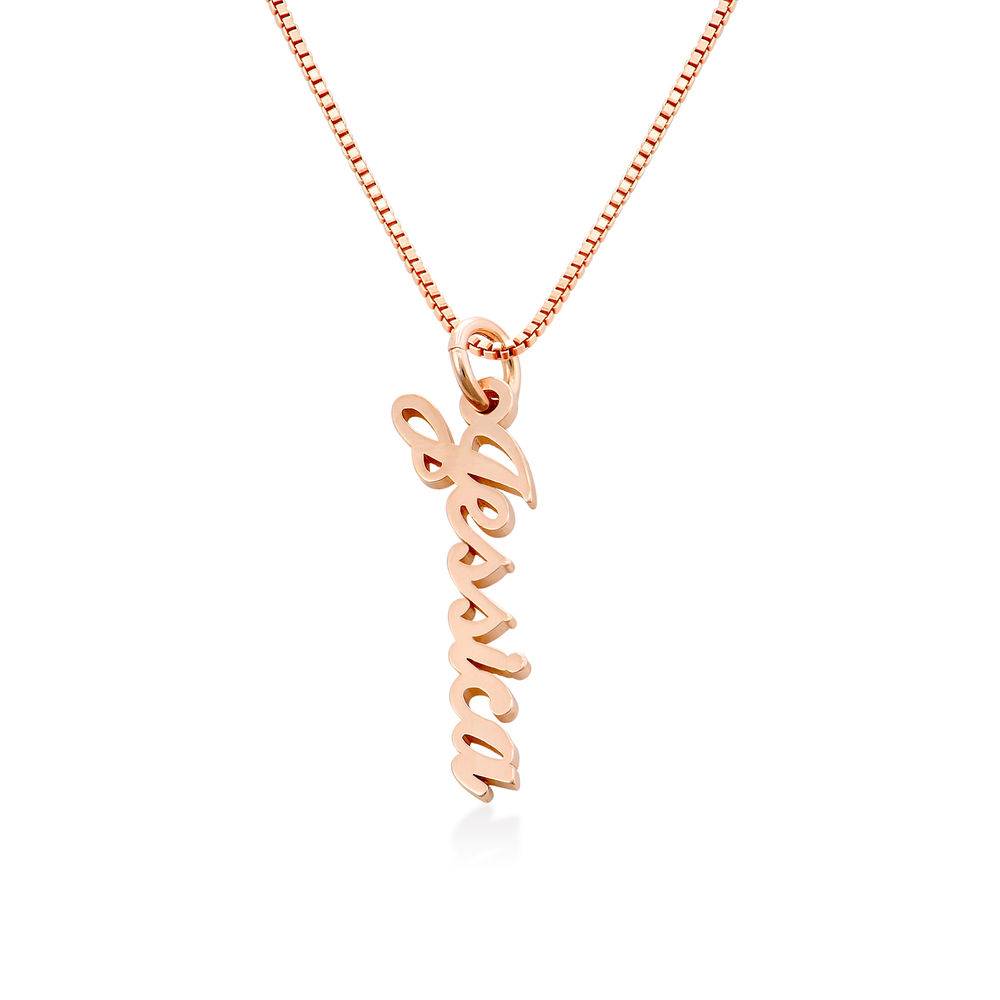 Kette mit vertikalen Namensanhängern - rosévergoldetes Sterlingsilber-3 Kette mit vertikalen Namensanhängern - rosévergoldetes Sterlingsilber-3 Produktfoto