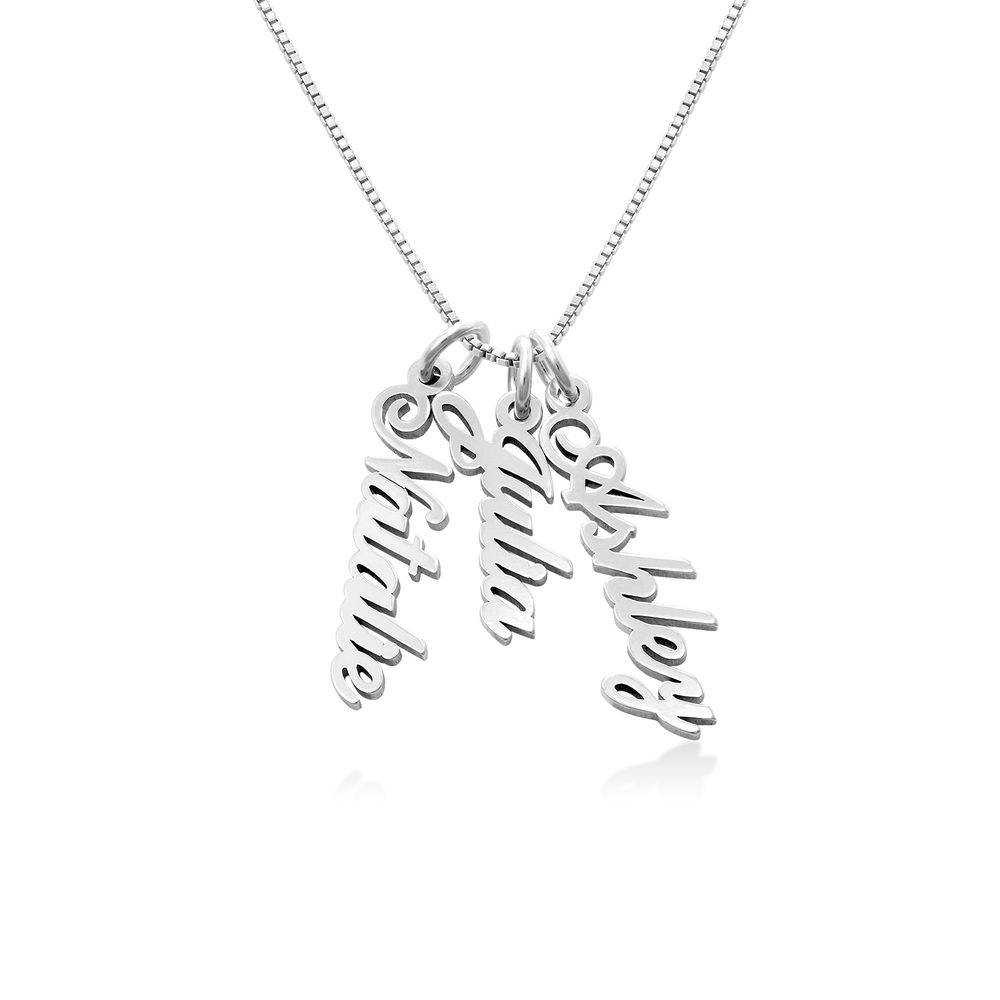 Kette mit vertikalen Namensanhängern - Silber-3 Kette mit vertikalen Namensanhängern - Silber-3 Produktfoto