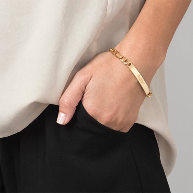 ID-Damenarmband mit Gravur - in Vergoldung-3 Produktfoto